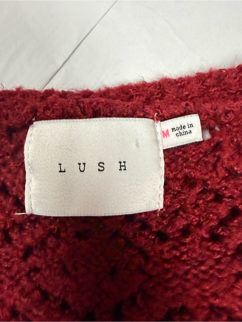 Lush Deep Raspberry V-Neck Button Front Cardigan medium - Picture 6 of 7